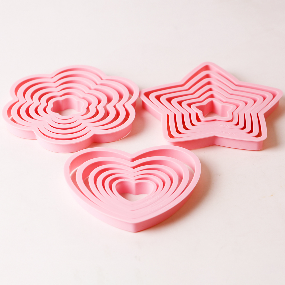 1set/3sets Pink Heart Star Flo - Kitchen Equipment For Baking review and price