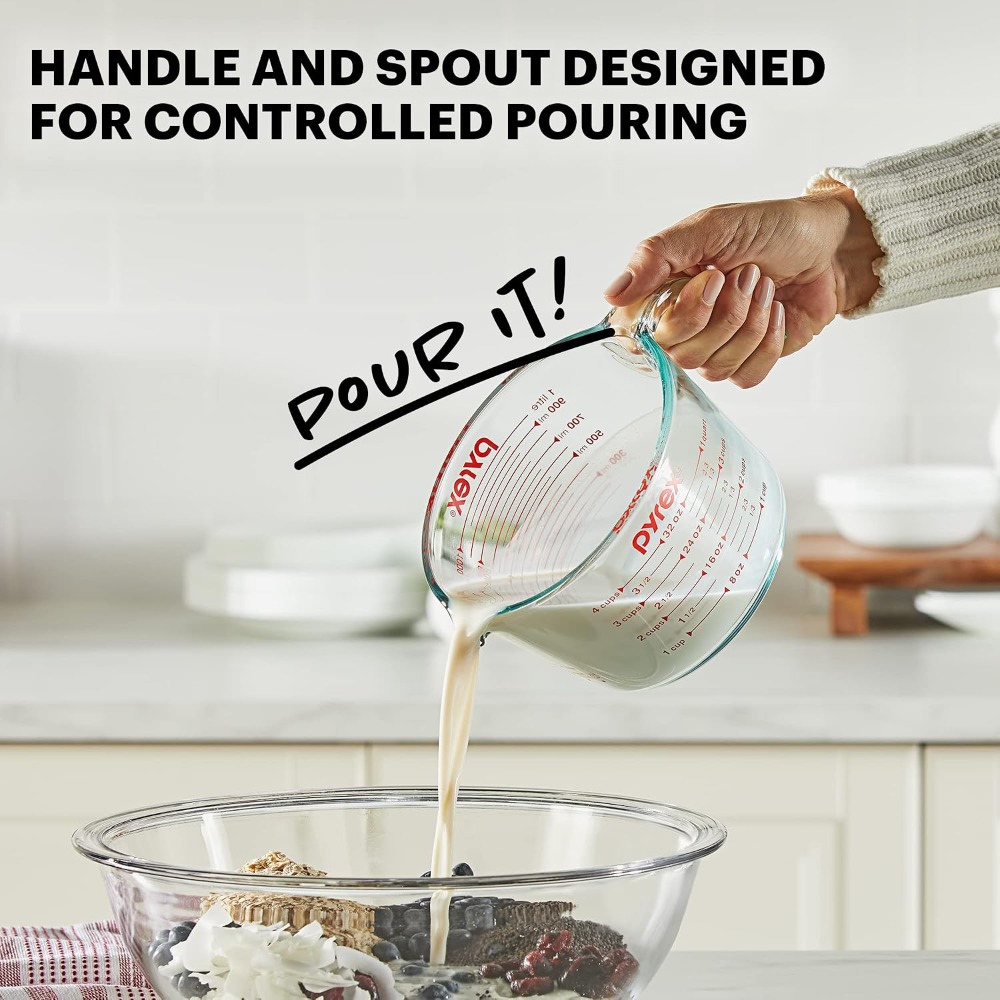 4 Cup Glass Measuring Cup for  - Kitchen Baking Essentials review and price