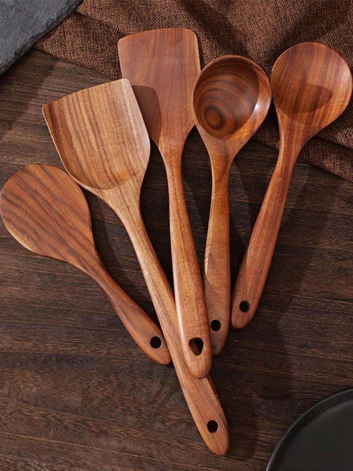 5 PCS Wooden Spoons, Sturdy Wo - Kitchen Baking Utensils review and price